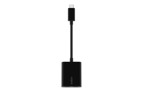Belkin 2 Ports USB-C Audio + Charge Adapter - Black
