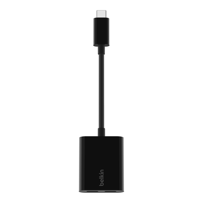 Belkin 2 Ports USB-C Audio + Charge Adapter - Black