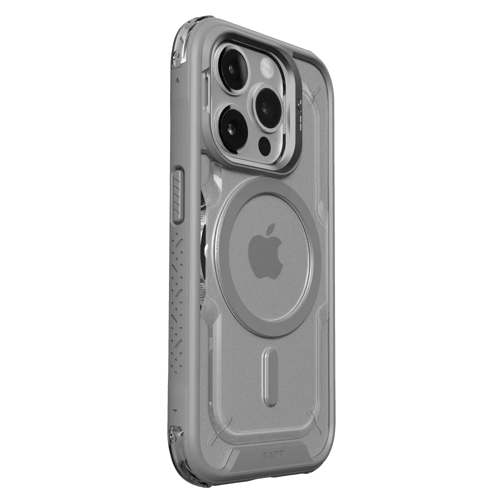 LAUT Crystal Matter MagSafe with Stand Case for iPhone 15 Pro - Grey