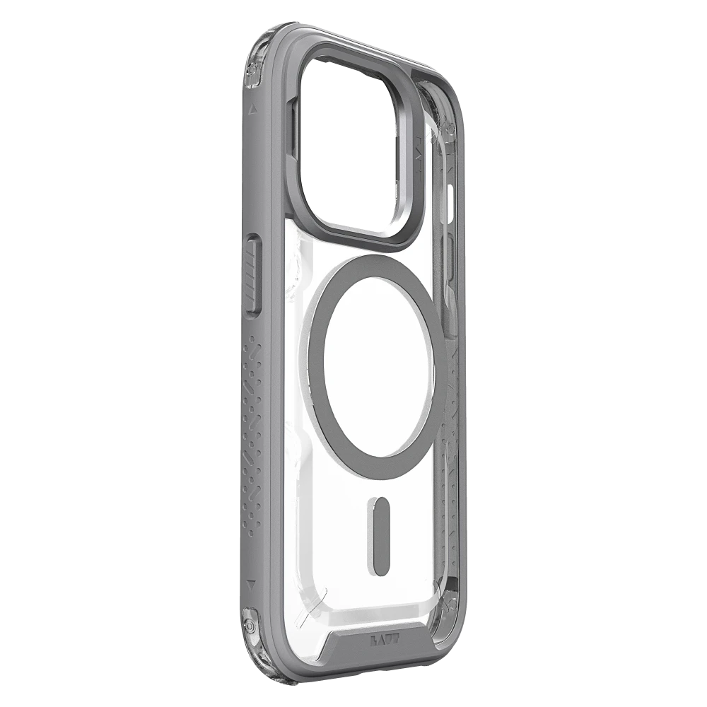 LAUT Crystal Matter MagSafe with Stand Case for iPhone 15 Pro - Grey