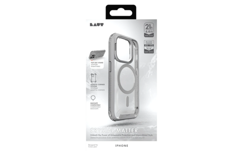 LAUT Crystal Matter MagSafe with Stand Case for iPhone 15 Pro - Grey