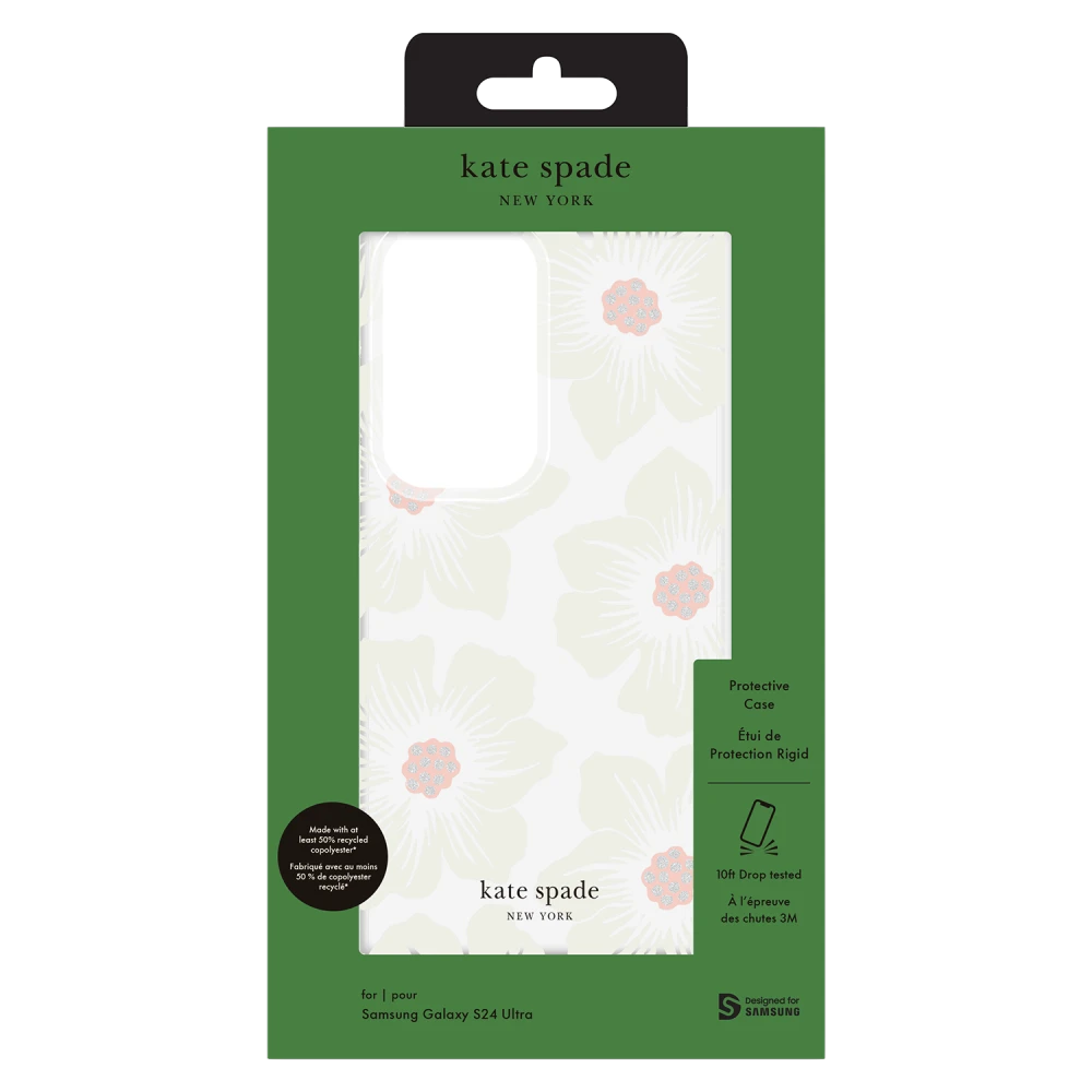 Kate Spade Protective Hardshell Case for Samsung Galaxy S24 Ultra / S25 Ultra - Hollyhock Cream