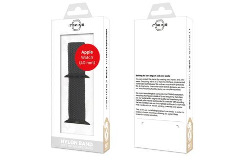 ITSKINS Nylon Watch Band for Apple Watch 38/40/ 41/42mm - Black