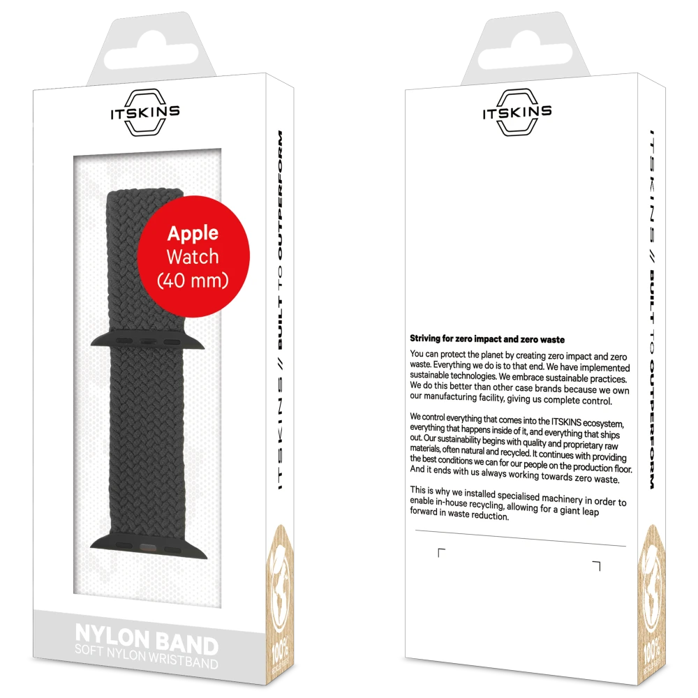 ITSKINS Nylon Watch Band for Apple Watch 38/40/ 41/42mm - Black