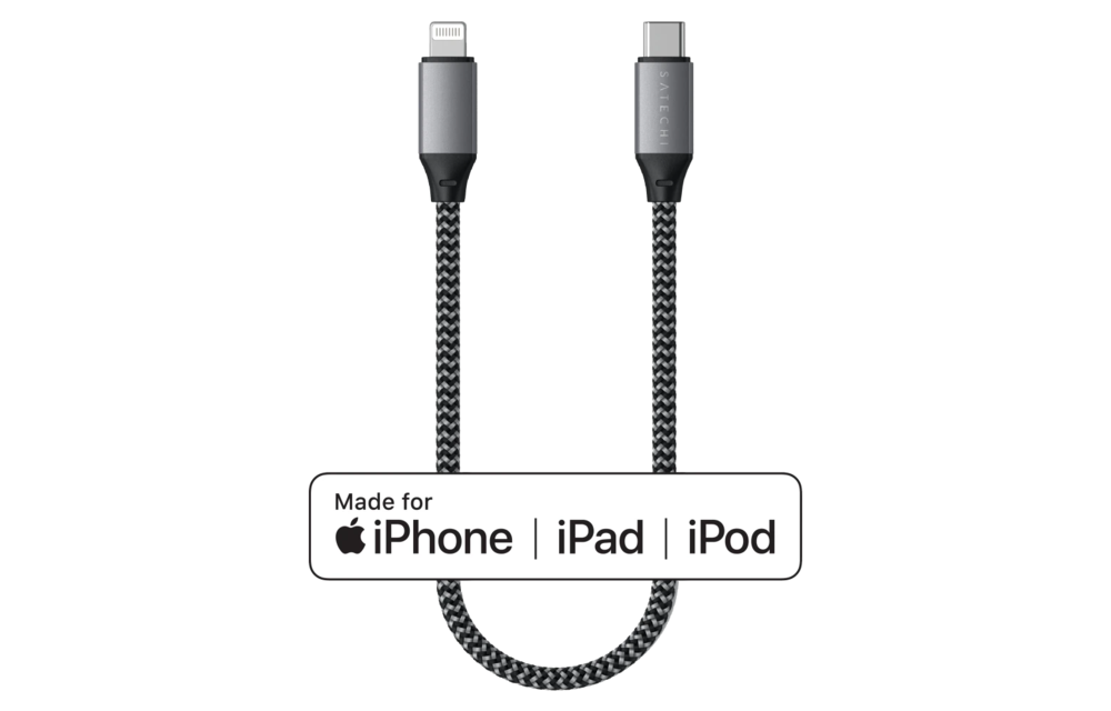 Satechi USB C to Apple Lightning Cable 10inch - Space Gray