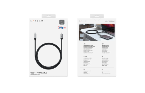 Satechi USB C 4 Pro 240W Type C Cable 1.2m - Space Gray