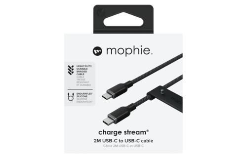 Mophie Charge Stream USB-C to USB-C 60W Cable 6ft/2m - Black