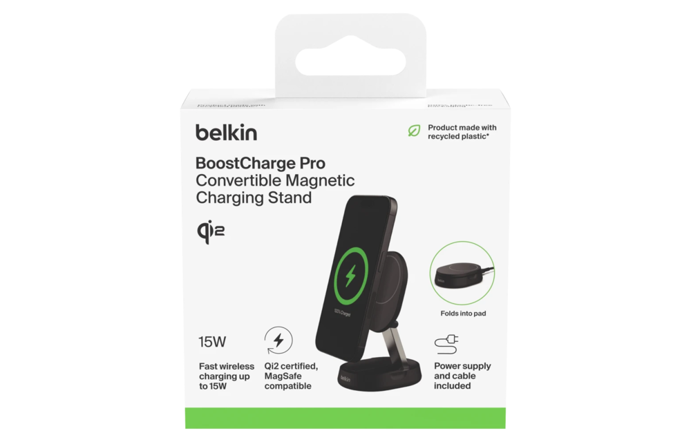 Belkin Boost Charge Pro Convertible MagSafe Wireless Charging Stand with Adapter - Black