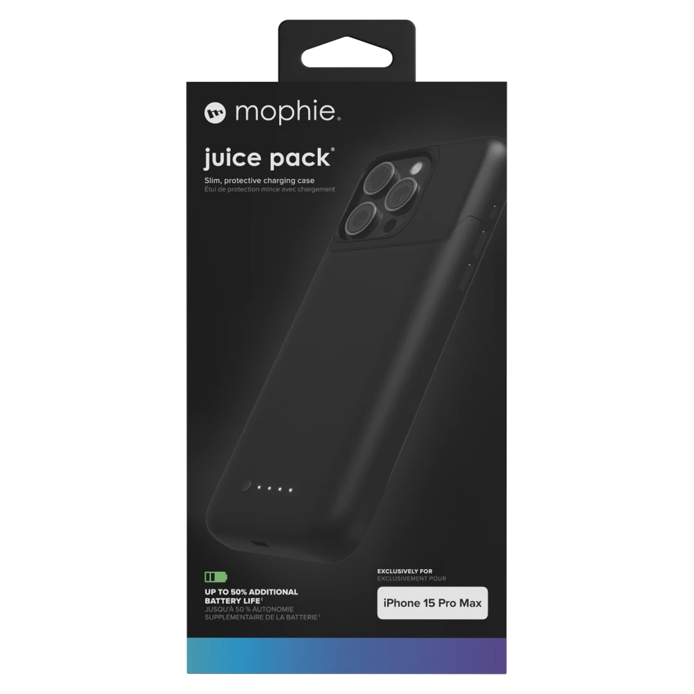 Mophie Juice Pack Battery Case for Apple iPhone 15 Pro Max - Black