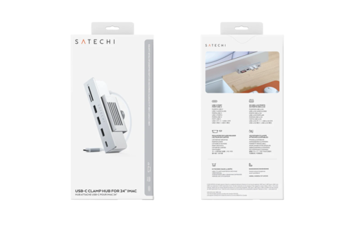 Satechi USB C Clamp Hub for Apple iMac 24inch - Silver