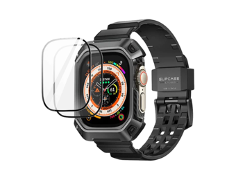 Supcase Unicorn Beetle Pro Rugged Protective Case with Strap Bands and Screen Protector for Apple Watch Ultra 49mm - Black