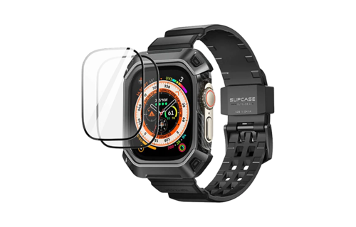 Supcase Unicorn Beetle Pro Rugged Protective Case with Strap Bands and Screen Protector for Apple Watch Ultra 49mm - Black