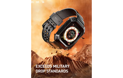 Supcase Unicorn Beetle Pro Rugged Protective Case with Strap Bands and Screen Protector for Apple Watch Ultra 49mm - Black