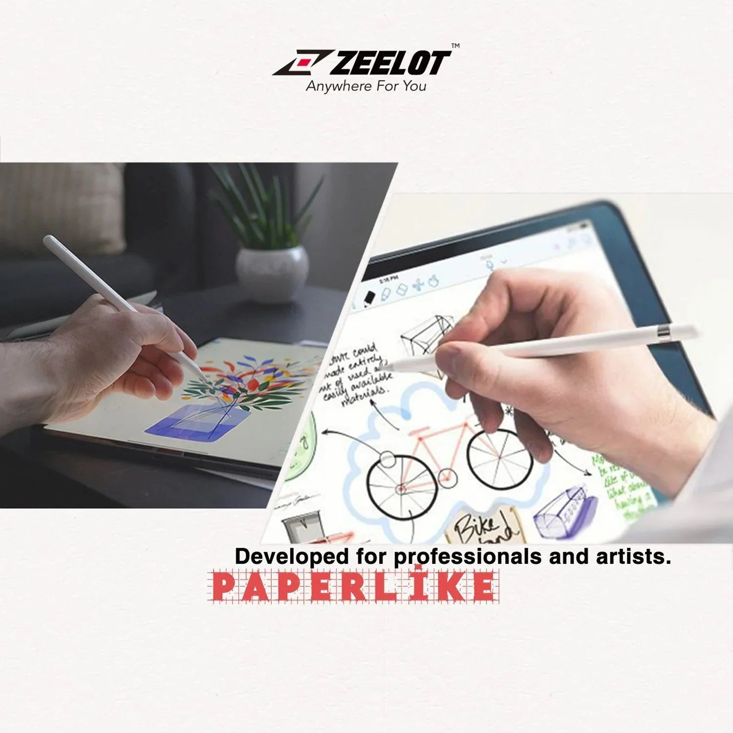 Zeelot Paperlike Screen Protector for iPad Pro 11" 2024 - Matte Clear