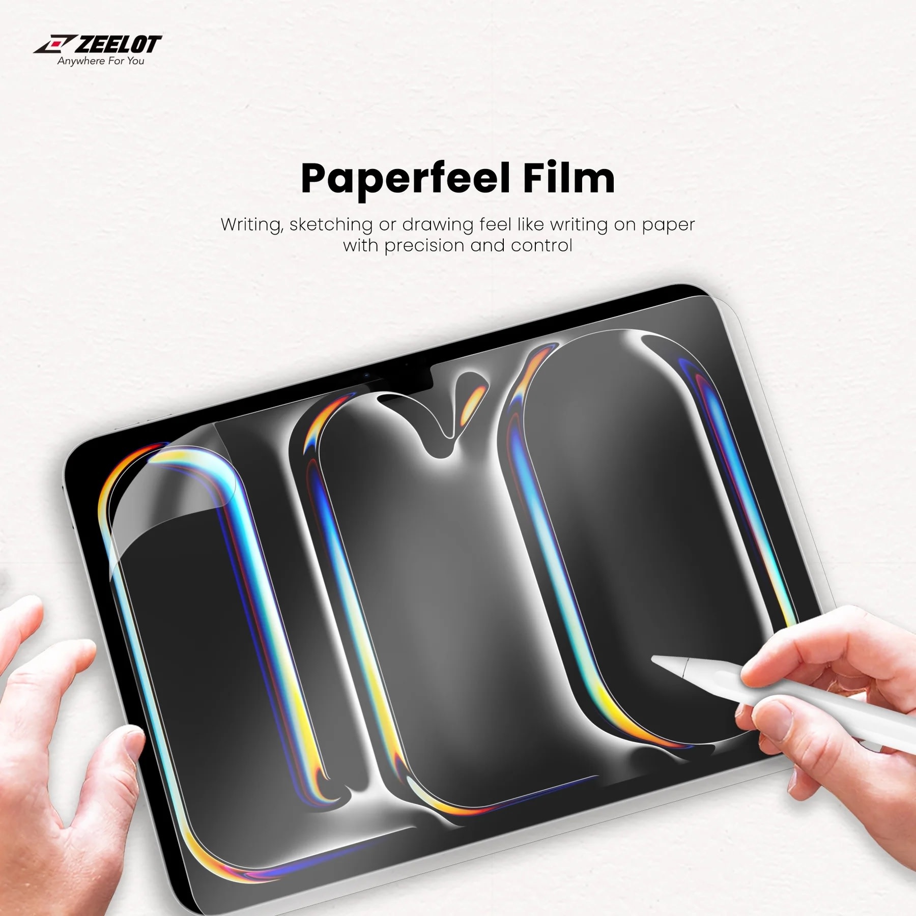 Zeelot Paperlike Screen Protector for iPad Air 6 / iPad Pro 13" 2024 - Matte Clear