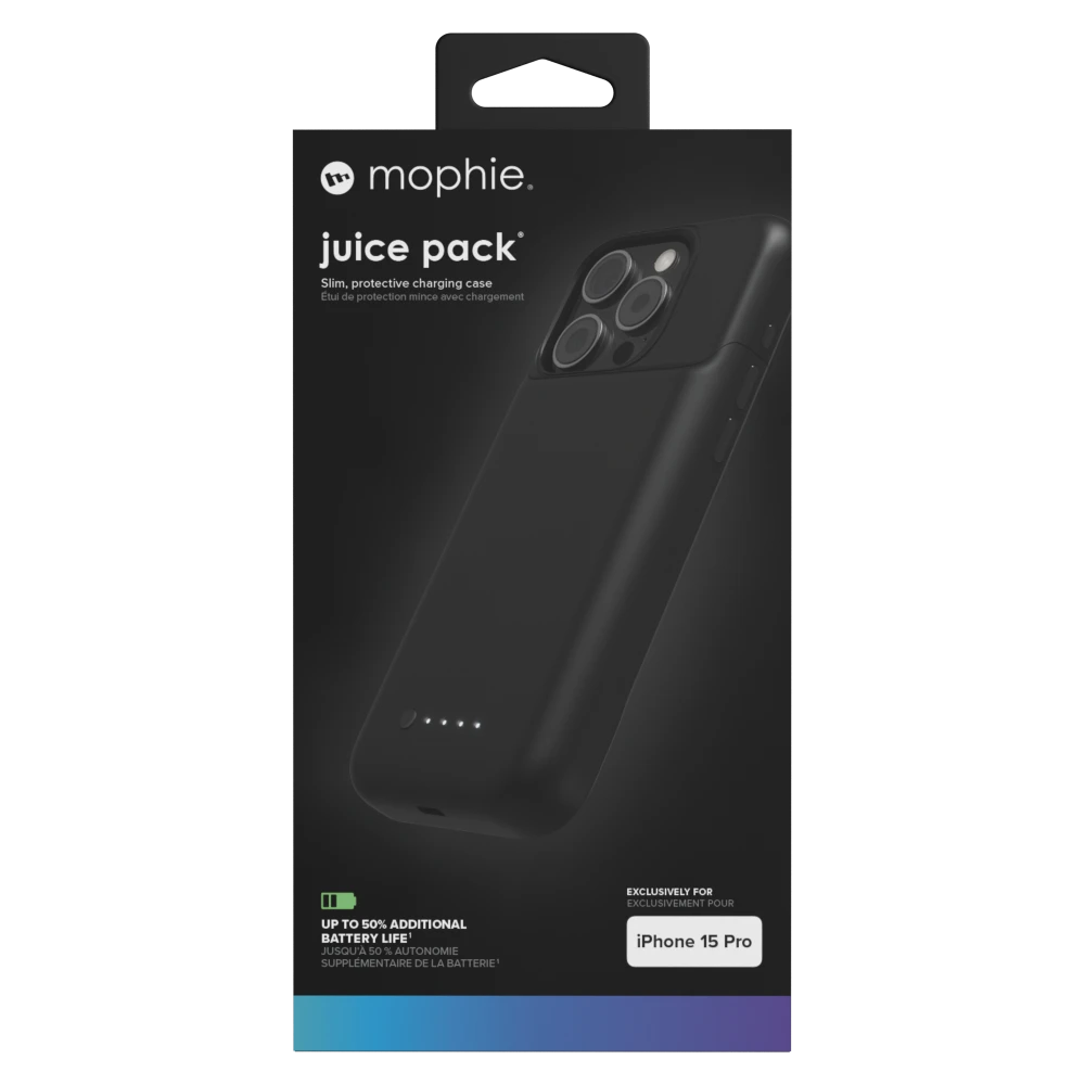 Mophie Juice Pack Battery Case for Apple iPhone 15 Pro - Black