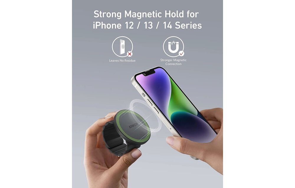 Anker 620 MagGo Phone Grip Magnetic Hold for iPhone - Black