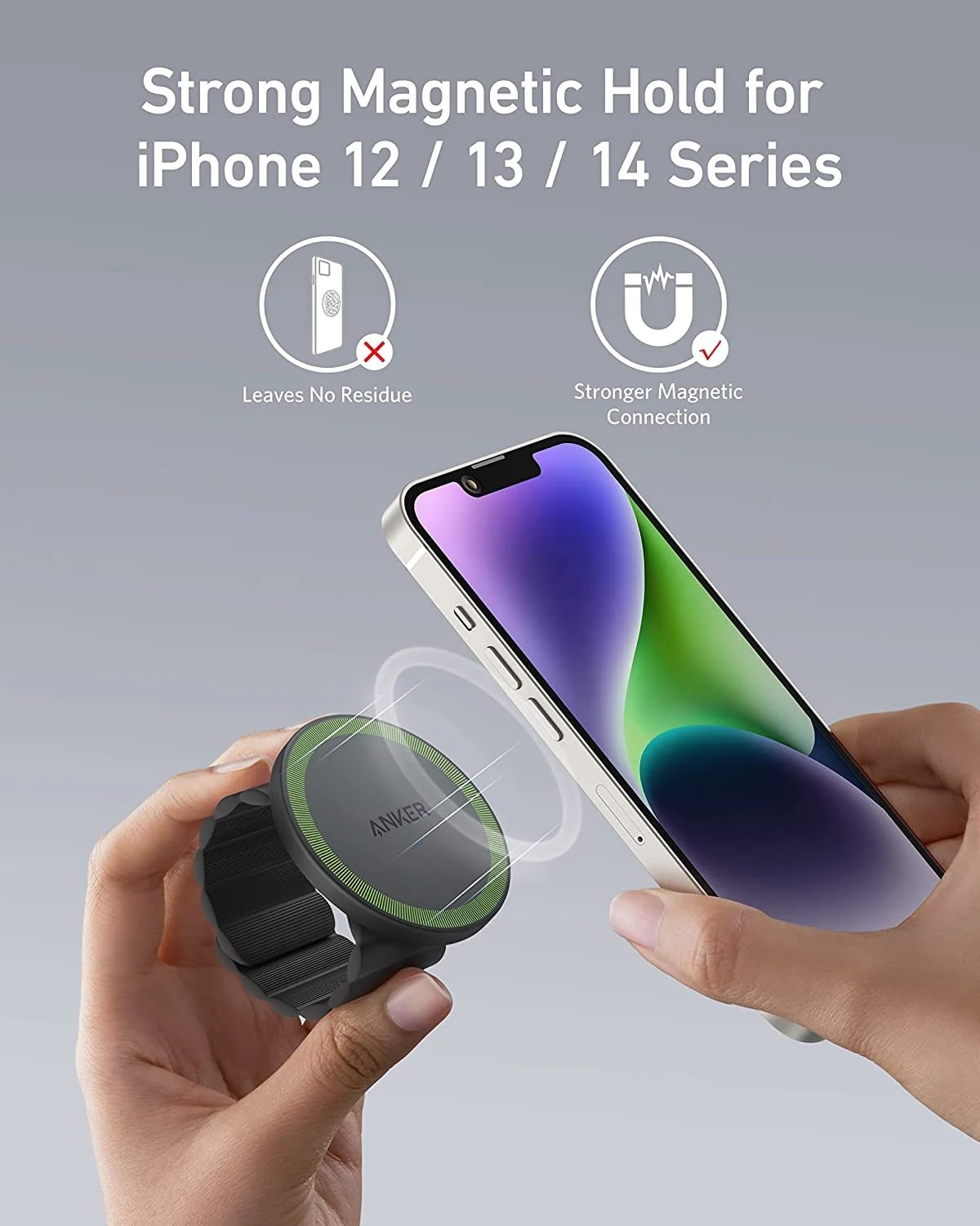 Anker 620 MagGo Phone Grip  Magnetic Hold for iPhone - Black