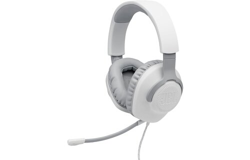 JBL Quantum 100 Wired Over-Ear Gaming Headset With Flip-Up Mic - White