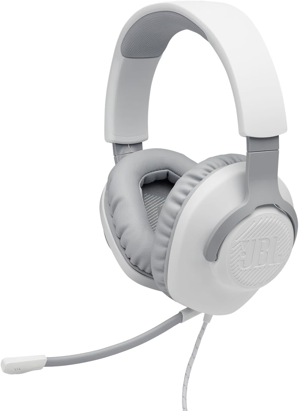 JBL Quantum 100 Wired Over-Ear Gaming Headset With Flip-Up Mic - White