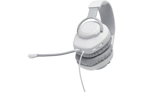 JBL Quantum 100 Wired Over-Ear Gaming Headset With Flip-Up Mic - White