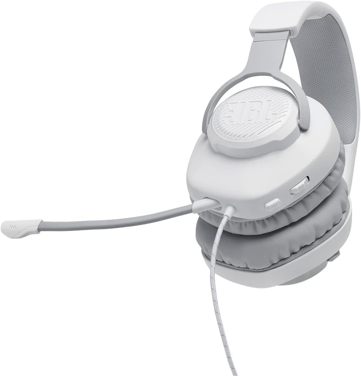 JBL Quantum 100 Wired Over-Ear Gaming Headset With Flip-Up Mic - White