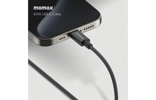 Momax Elite USB-C to USB-C Braided Cable 60W 0.5m - Black