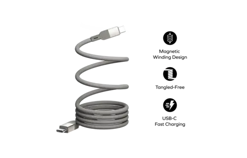 Momax MagLink Magnetic USB-C to USB-C Cable 100W Cable 2M - Titanium