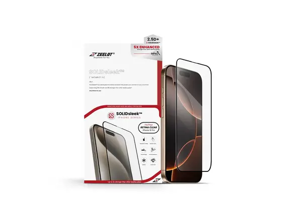 Zeelot 2.5D+ Solidsleek Screen Protector for iPhone 16 Pro - Retina Clear