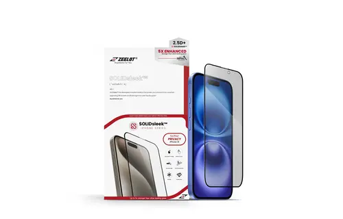 Zeelot 2.5D+ Solidsleek Screen Protector for iPhone 16 - Privacy