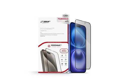 Zeelot 2.5D+ Solidsleek Screen Protector for iPhone 16 Plus - Privacy