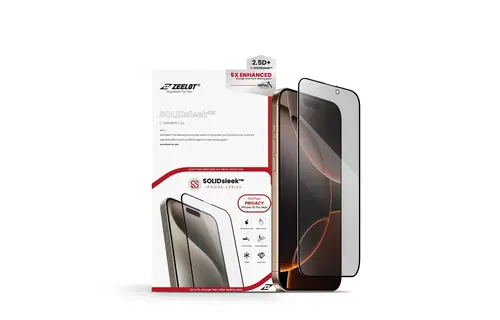 Zeelot 2.5D+ Solidsleek Screen Protector for iPhone 16 Pro Max - Privacy