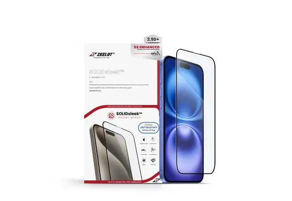 Zeelot 2.5D+ Solidsleek Screen Protector for iPhone 16 Plus - Anti Blue Ray