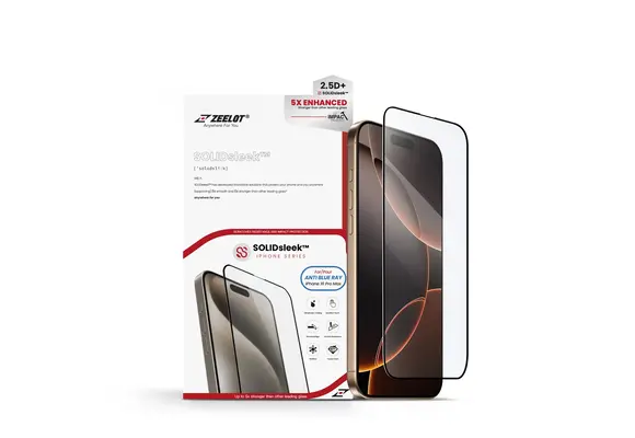 Zeelot 2.5D+ Solidsleek Screen Protector for iPhone 16 Pro Max - Anti Blue Ray