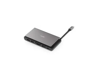 Moshi Symbus Mini 7-in-1 portable USB-C hub with Gigabit Ethernet port - Titanium Gray