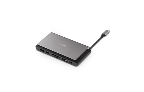 Moshi Symbus Mini 7-in-1 portable USB-C hub with Gigabit Ethernet port - Titanium Gray
