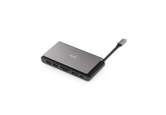 Moshi Symbus Mini 7-in-1 portable USB-C hub with Gigabit Ethernet port - Titanium Gray