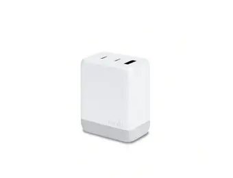 Moshi Rewind 3-Port USB-A and USB-C PD GaN Charger 65W with folding UK Plug  - White
