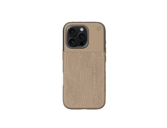 Atom Studios Split Wood Fiber MagSafe Case for iPhone 16 Pro - Taupe Wood
