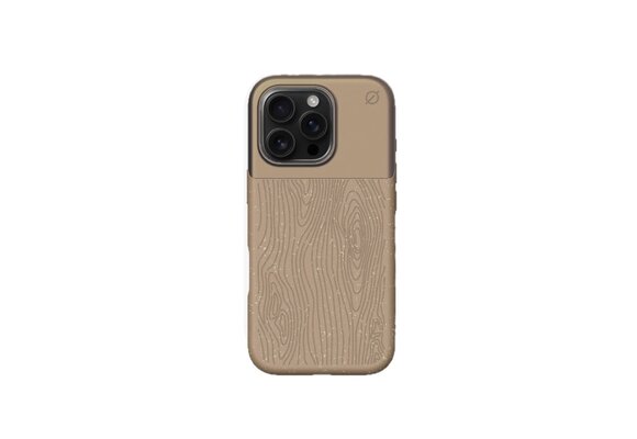 Atom Studios Split Wood Fiber MagSafe Case for iPhone 16 Pro - Taupe Wood
