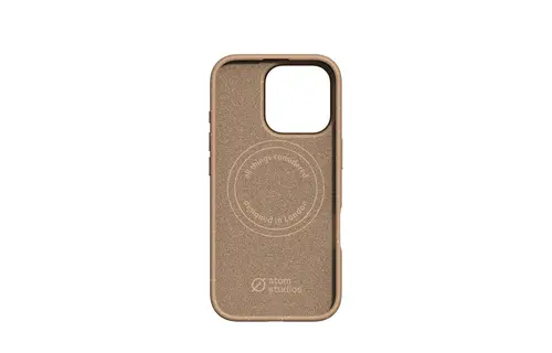 Atom Studios Split Wood Fiber MagSafe Case for iPhone 16 Pro - Taupe Wood