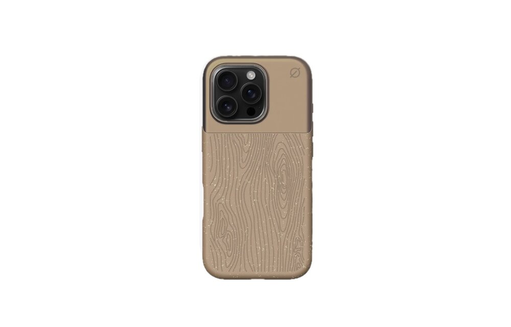 Atom Studios Split Wood Fiber MagSafe Case for iPhone 16 Pro Max - Taupe Wood