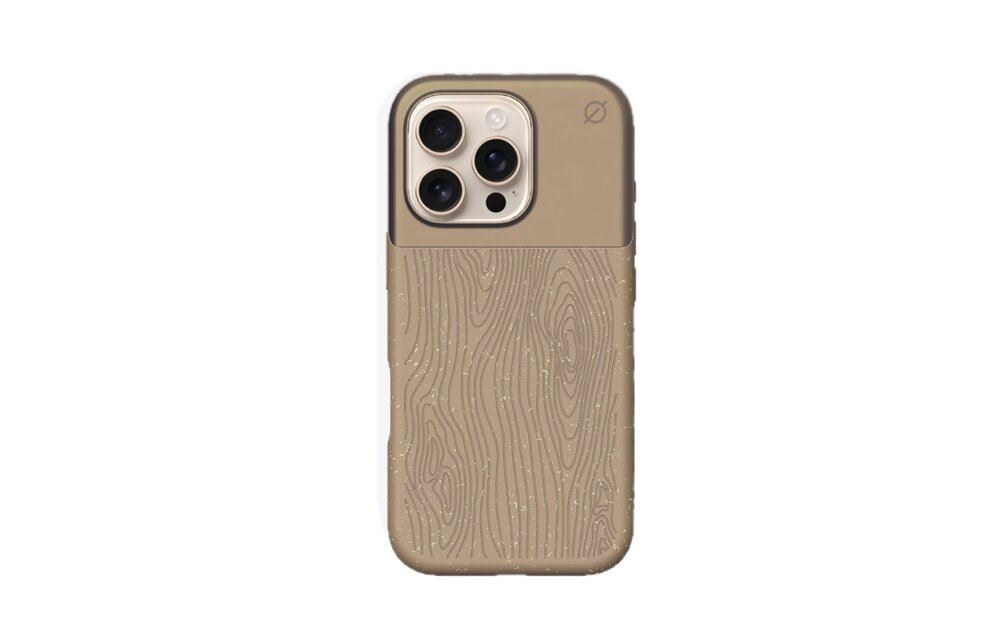 Atom Studios Split Wood Fiber MagSafe Case for iPhone 16 Pro Max - Taupe Wood