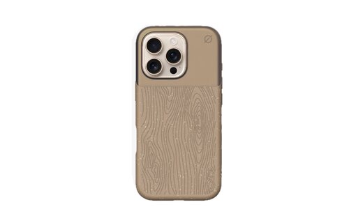 Atom Studios Split Wood Fiber MagSafe Case for iPhone 16 Pro Max - Taupe Wood