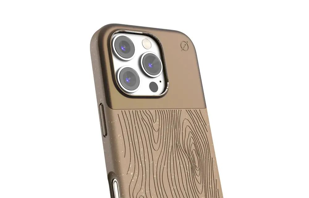 Atom Studios Split Wood Fiber MagSafe Case for iPhone 16 Pro Max - Taupe Wood