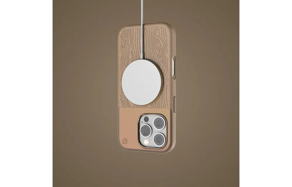 Atom Studios Split Wood Fiber MagSafe Case for iPhone 16 Pro Max - Taupe Wood