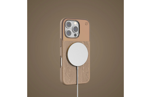 Atom Studios Split Wood Fiber MagSafe Case for iPhone 16 Pro Max - Taupe Wood
