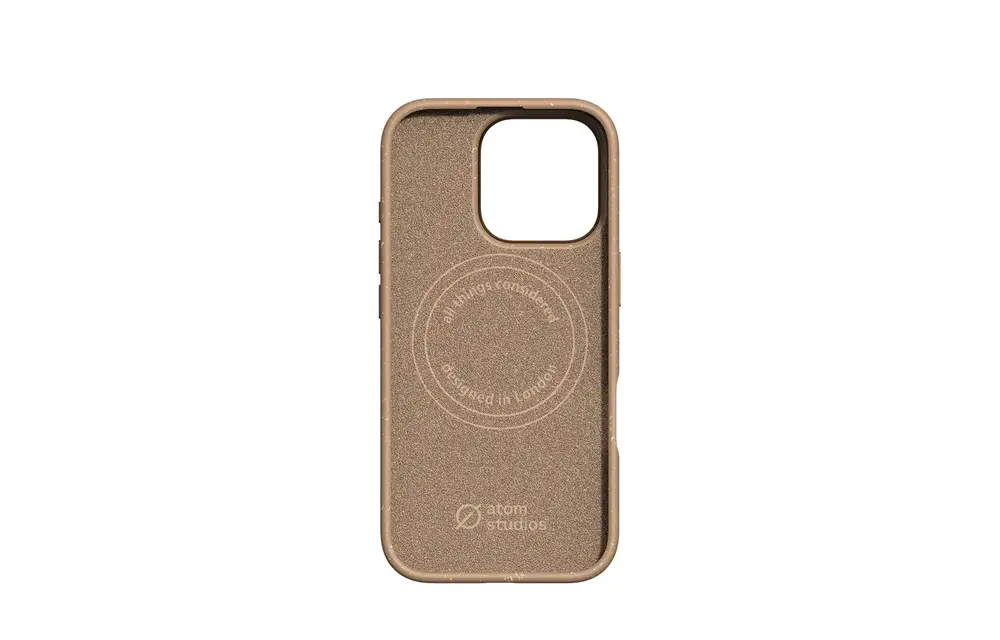 Atom Studios Split Wood Fiber MagSafe Case for iPhone 16 Pro Max - Taupe Wood