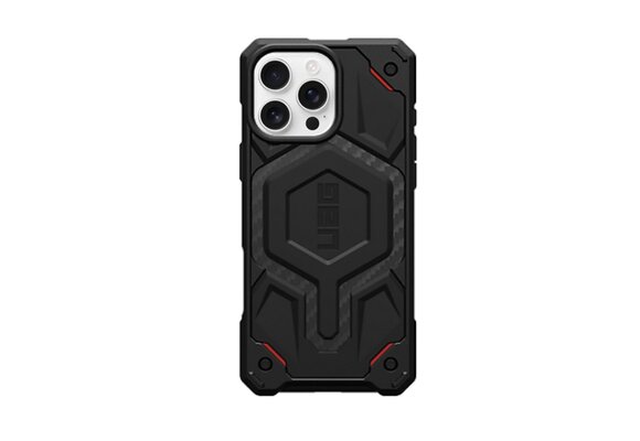 UAG Monarch Pro MagSafe Case for iPhone 16 Pro - Carbon Fiber Red Accent