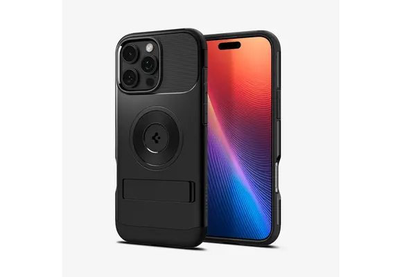 Spigen Slim Armor Kickstand MagSafe Case for iPhone 16 Pro Max - Black